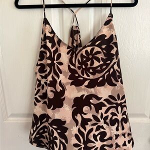 Manuhealii Brown and Cream Floral Camisole